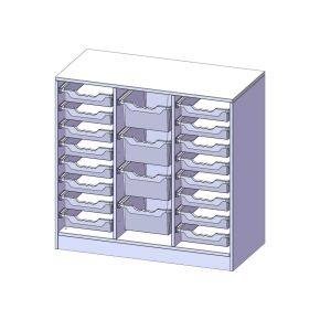 ErgoTray Regal, dreireihig, 2,5 Ordnerhöhen - B/H/T: 104.5x100x50 cm