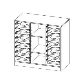 ErgoTray Regal, dreireihig, 2,5 Ordnerhöhen - B/H/T: 104.5x100x50 cm