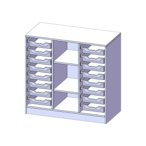 ErgoTray Regal, dreireihig, 2,5 Ordnerhöhen - B/H/T: 104.5x100x50 cm