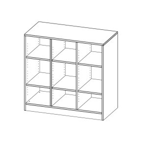 ErgoTray Regal, dreireihig, 2,5 Ordnerhöhen - B/H/T: 104.5x100x50 cm