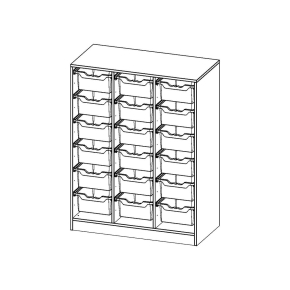 ErgoTray Regal, dreireihig, 3,5 Ordnerhöhen - B/H/T: 104.5x136x50 cm