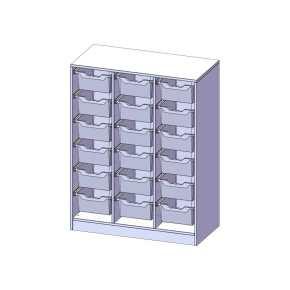 ErgoTray Regal, dreireihig, 3,5 Ordnerhöhen - B/H/T: 104.5x136x50 cm