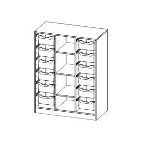ErgoTray Regal, dreireihig, 3,5 Ordnerhöhen - B/H/T: 104.5x136x50 cm