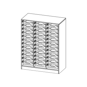 ErgoTray Regal, dreireihig, 3,5 Ordnerhöhen - B/H/T: 104.5x136x50 cm