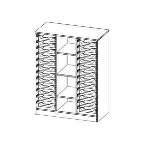 ErgoTray Regal, dreireihig, 3,5 Ordnerhöhen - B/H/T: 104.5x136x50 cm