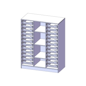 ErgoTray Regal, dreireihig, 3,5 Ordnerhöhen - B/H/T: 104.5x136x50 cm