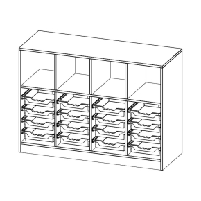 ErgoTray Regal, vierreihig, 2,5 Ordnerhöhen - B/H/T: 138.7x100x50 cm