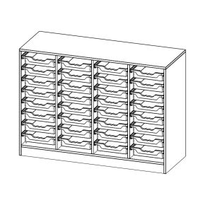 ErgoTray Regal, vierreihig, 2,5 Ordnerhöhen - B/H/T: 138.7x100x50 cm