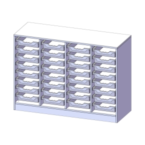 ErgoTray Regal, vierreihig, 2,5 Ordnerhöhen - B/H/T: 138.7x100x50 cm