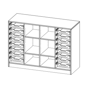 ErgoTray Regal, vierreihig, 2,5 Ordnerhöhen - B/H/T: 138.7x100x50 cm