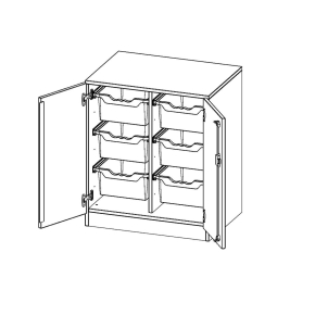 ErgoTray Schrank, zweireihig, 2 Ordnerhöhen - B/H/T: 70.3x82x50 cm