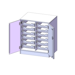 ErgoTray Schrank, zweireihig, 2 Ordnerhöhen - B/H/T: 70.3x82x50 cm