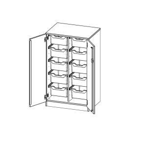 ErgoTray Schrank, zweireihig, 3 Ordnerhöhen - B/H/T: 70.3x118x50 cm