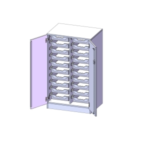 ErgoTray Schrank, zweireihig, 3 Ordnerhöhen - B/H/T: 70.3x118x50 cm