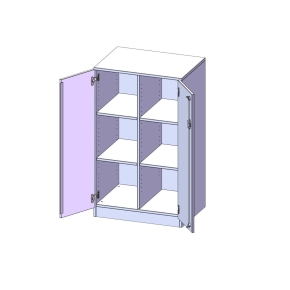 ErgoTray Schrank, zweireihig, 3 Ordnerhöhen - B/H/T: 70.3x118x50 cm