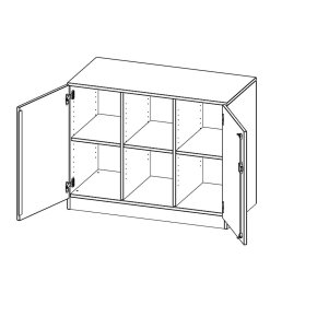 ErgoTray Schrank, dreireihig, 2 Ordnerhöhen - B/H/T: 104.5x82x50 cm