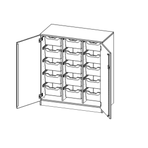 ErgoTray Schrank, dreireihig, 3 Ordnerhöhen - B/H/T: 104.5x118x50 cm