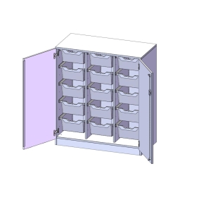 ErgoTray Schrank, dreireihig, 3 Ordnerhöhen - B/H/T: 104.5x118x50 cm