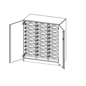 ErgoTray Schrank, dreireihig, 3 Ordnerhöhen - B/H/T: 104.5x118x50 cm