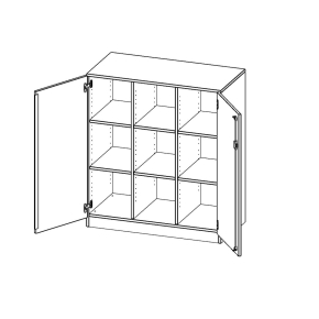 ErgoTray Schrank, dreireihig, 3 Ordnerhöhen - B/H/T: 104.5x118x50 cm