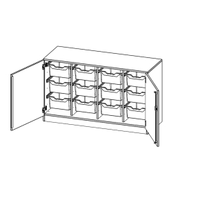 ErgoTray Schrank, vierreihig, 2 Ordnerhöhen - B/H/T: 138.7x82x50 cm