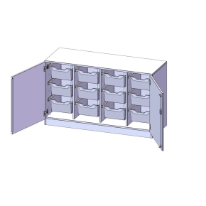 ErgoTray Schrank, vierreihig, 2 Ordnerhöhen - B/H/T: 138.7x82x50 cm