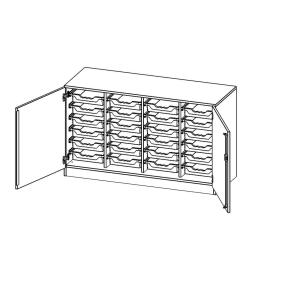 ErgoTray Schrank, vierreihig, 2 Ordnerhöhen - B/H/T: 138.7x82x50 cm