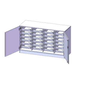 ErgoTray Schrank, vierreihig, 2 Ordnerhöhen - B/H/T: 138.7x82x50 cm