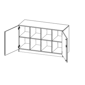 ErgoTray Schrank, vierreihig, 2 Ordnerhöhen - B/H/T: 138.7x82x50 cm