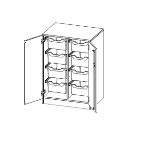 ErgoTray Schrank, zweireihig, 2,5 Ordnerhöhen - B/H/T: 70.3x100x50 cm