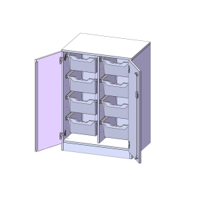 ErgoTray Schrank, zweireihig, 2,5 Ordnerhöhen - B/H/T: 70.3x100x50 cm