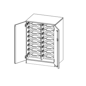 ErgoTray Schrank, zweireihig, 2,5 Ordnerhöhen - B/H/T: 70.3x100x50 cm