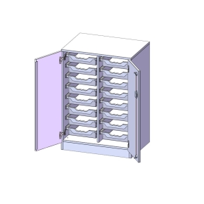 ErgoTray Schrank, zweireihig, 2,5 Ordnerhöhen - B/H/T: 70.3x100x50 cm