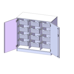 ErgoTray Schrank, dreireihig, 2,5 Ordnerhöhen - B/H/T: 104.5x100x50 cm
