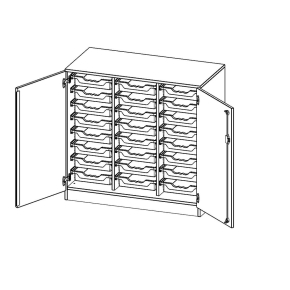 ErgoTray Schrank, dreireihig, 2,5 Ordnerhöhen - B/H/T: 104.5x100x50 cm