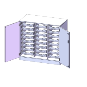 ErgoTray Schrank, dreireihig, 2,5 Ordnerhöhen - B/H/T: 104.5x100x50 cm