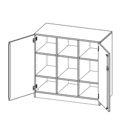 ErgoTray Schrank, dreireihig, 2,5 Ordnerhöhen - B/H/T: 104.5x100x50 cm