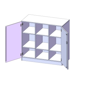ErgoTray Schrank, dreireihig, 2,5 Ordnerhöhen - B/H/T: 104.5x100x50 cm