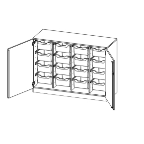 ErgoTray Schrank, vierreihig, 2,5 Ordnerhöhen - B/H/T: 138.7x100x50 cm