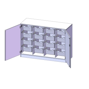 ErgoTray Schrank, vierreihig, 2,5 Ordnerhöhen - B/H/T: 138.7x100x50 cm