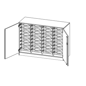 ErgoTray Schrank, vierreihig, 2,5 Ordnerhöhen - B/H/T: 138.7x100x50 cm