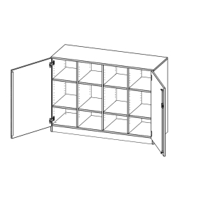 ErgoTray Schrank, vierreihig, 2,5 Ordnerhöhen - B/H/T: 138.7x100x50 cm