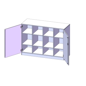 ErgoTray Schrank, vierreihig, 2,5 Ordnerhöhen - B/H/T: 138.7x100x50 cm