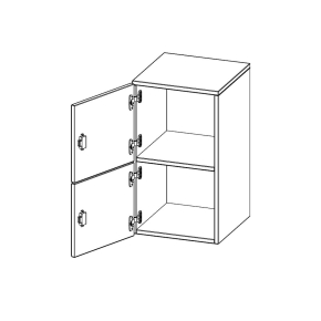 Schließfach - Aufsatzschrank, 2 Ordnerhöhen - B/H/T: 40.5x72x40 cm