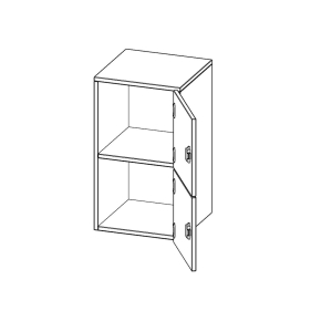 Schließfach - Aufsatzschrank, 2 Ordnerhöhen - B/H/T: 40.5x72x40 cm