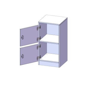 Schließfachschrank, 2 Ordnerhöhen - B/H/T: 40.5x82x40 cm