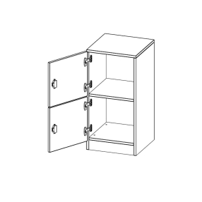 Schließfachschrank, 2 Ordnerhöhen - B/H/T: 40.5x82x40 cm