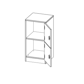 Schließfachschrank, 2 Ordnerhöhen - B/H/T: 40.5x82x40 cm