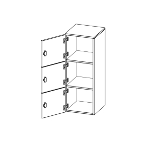 Schließfach - Aufsatz, 3 Ordnerhöhen - B/H/T: 40.5x108x40 cm