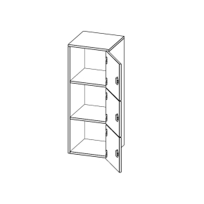 Schließfach - Aufsatz, 3 Ordnerhöhen - B/H/T: 40.5x108x40 cm